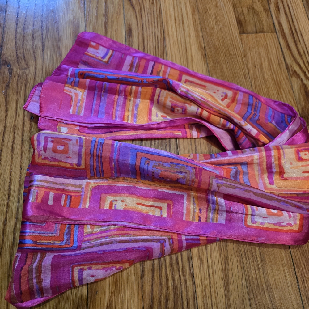 Colorful Geometric Patterned Scarf - Picture 2 of 2
